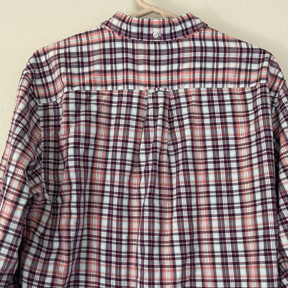 Le Tigre plaid button up collared shirt preppy causal classic multicolor shirt L - Picture 8 of 13